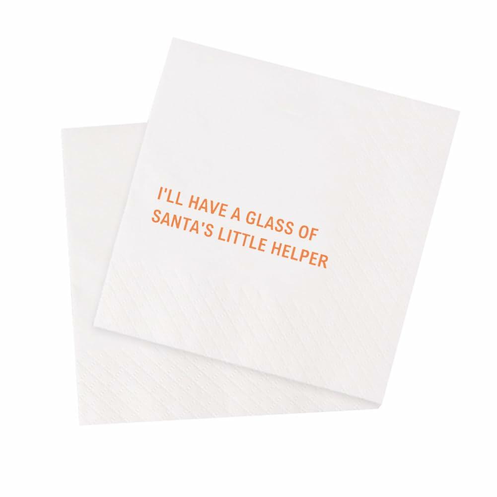 VOWFOO Christmas Cocktail Napkins Funny Quote 4.5x4.5 100pcs All The Baked Goods
