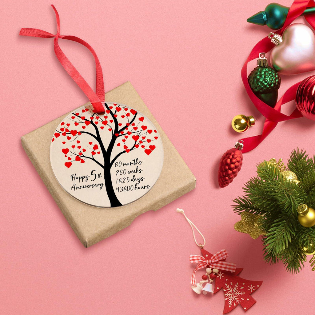 Fipsieneml 5th Anniversary Acrylic Ornament 5 Year Couples HL-AC-12