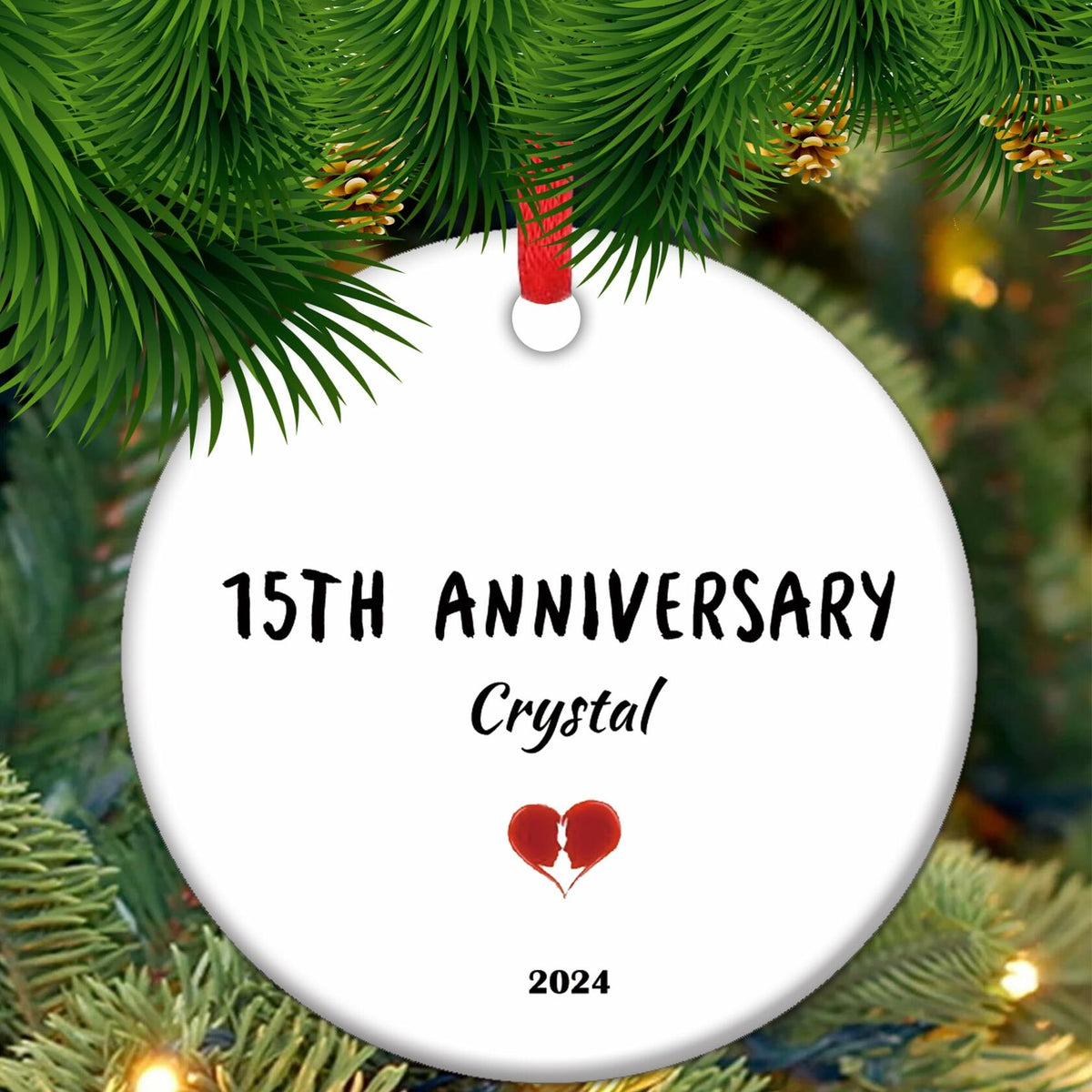 7th Wool Anniversary Ceramic Keepsake Ornament Gift Wedding Anniversary