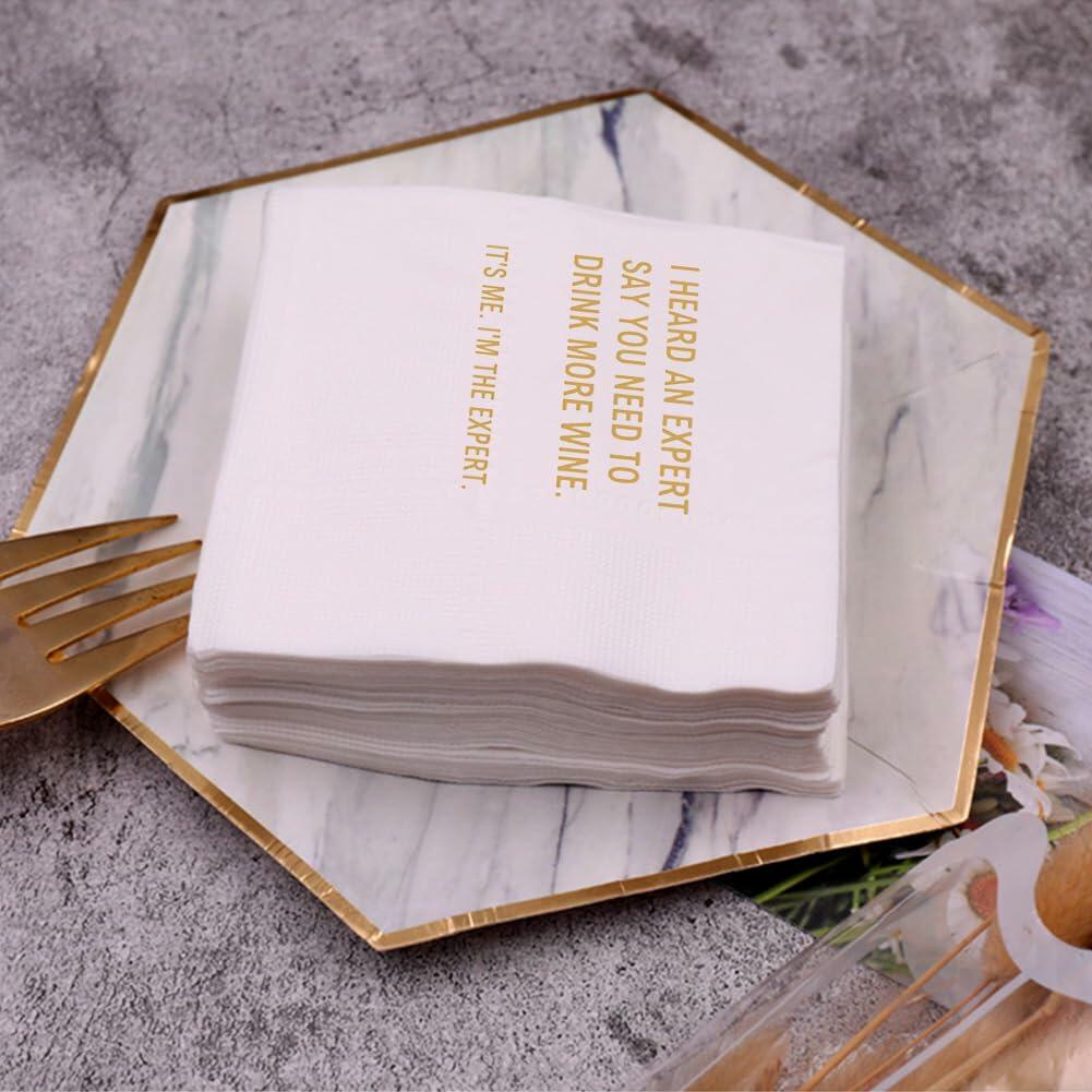 VOWFOO Don't Be Awkward Funny Cocktail Napkins 4.5x4.5 2-ply 100pcs