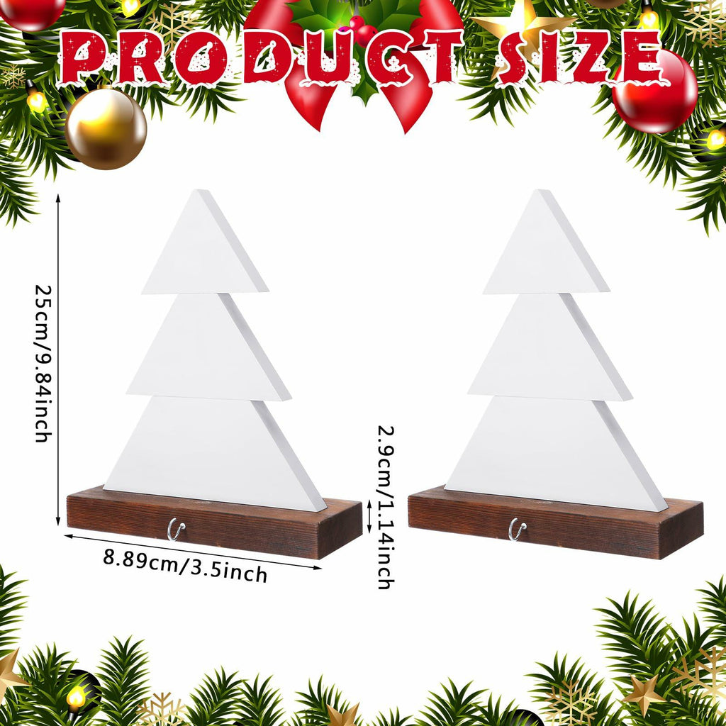 [Like New] Beeveer Christmas Tree Stocking Holder White Wooden Mantle Hanger 9.8 Inch 2 Pc