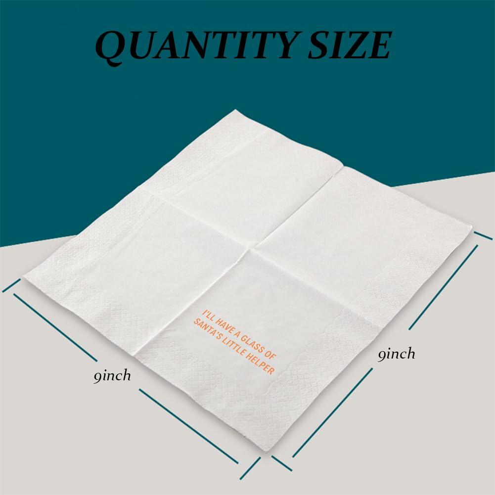 VOWFOO Funny Quotes Cocktail Napkins Holiday Party 4.5x4.5 100pcs 2-Ply