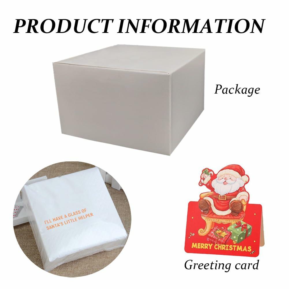 VOWFOO Funny Quotes Cocktail Napkins Holiday Party 4.5x4.5 100pcs 2-Ply