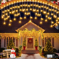 JIXXULVU 2 Pack 53FT 486 LED Outdoor Waterproof Timer Warm White