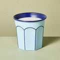 Hearth & Hand Magnolia Arch Embossed Ceramic Sun Citron Jar Candle Blue 12oz