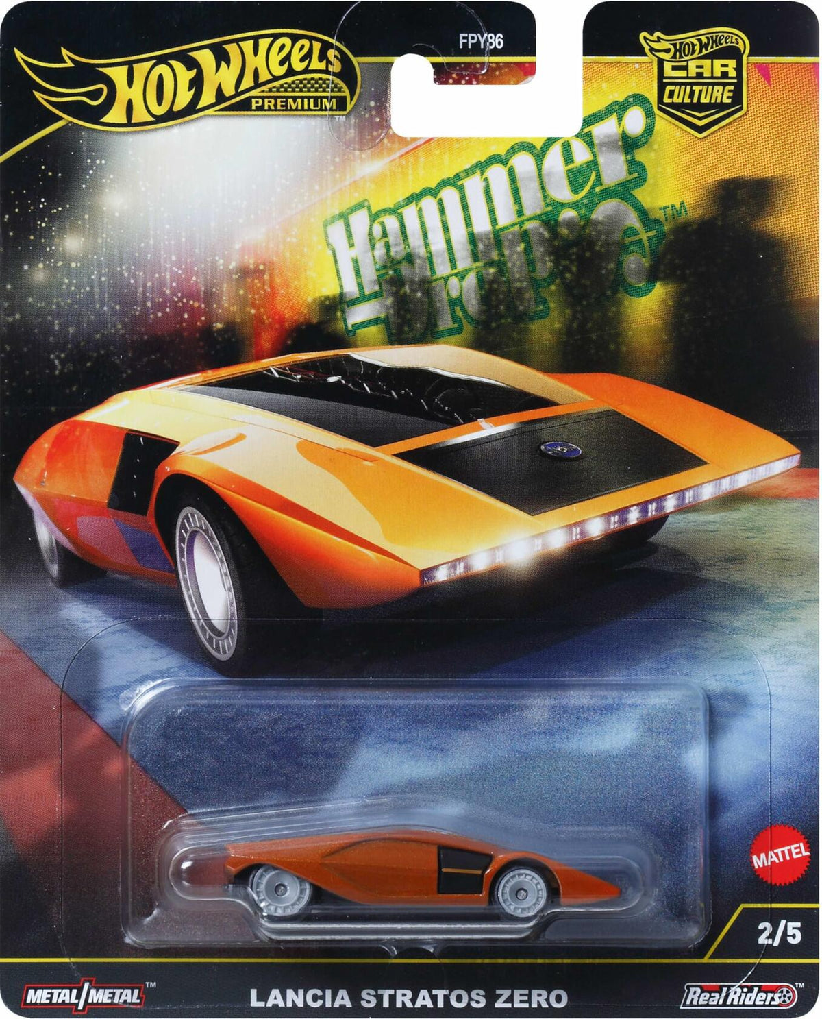 Hot Wheels Premium Car Culture Lancia Stratos Zero 1:64 Die-Cast Multicolor