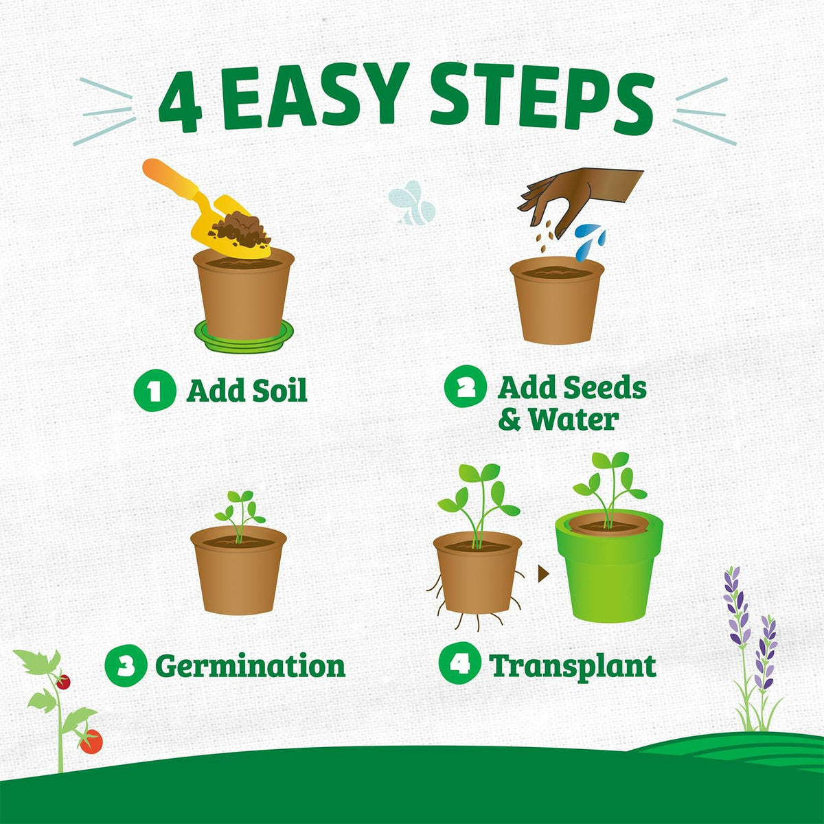 [Like New] Back to the Roots Organic Plantable Seed Starting Pots 4.25" Wide Brown 8 Ct