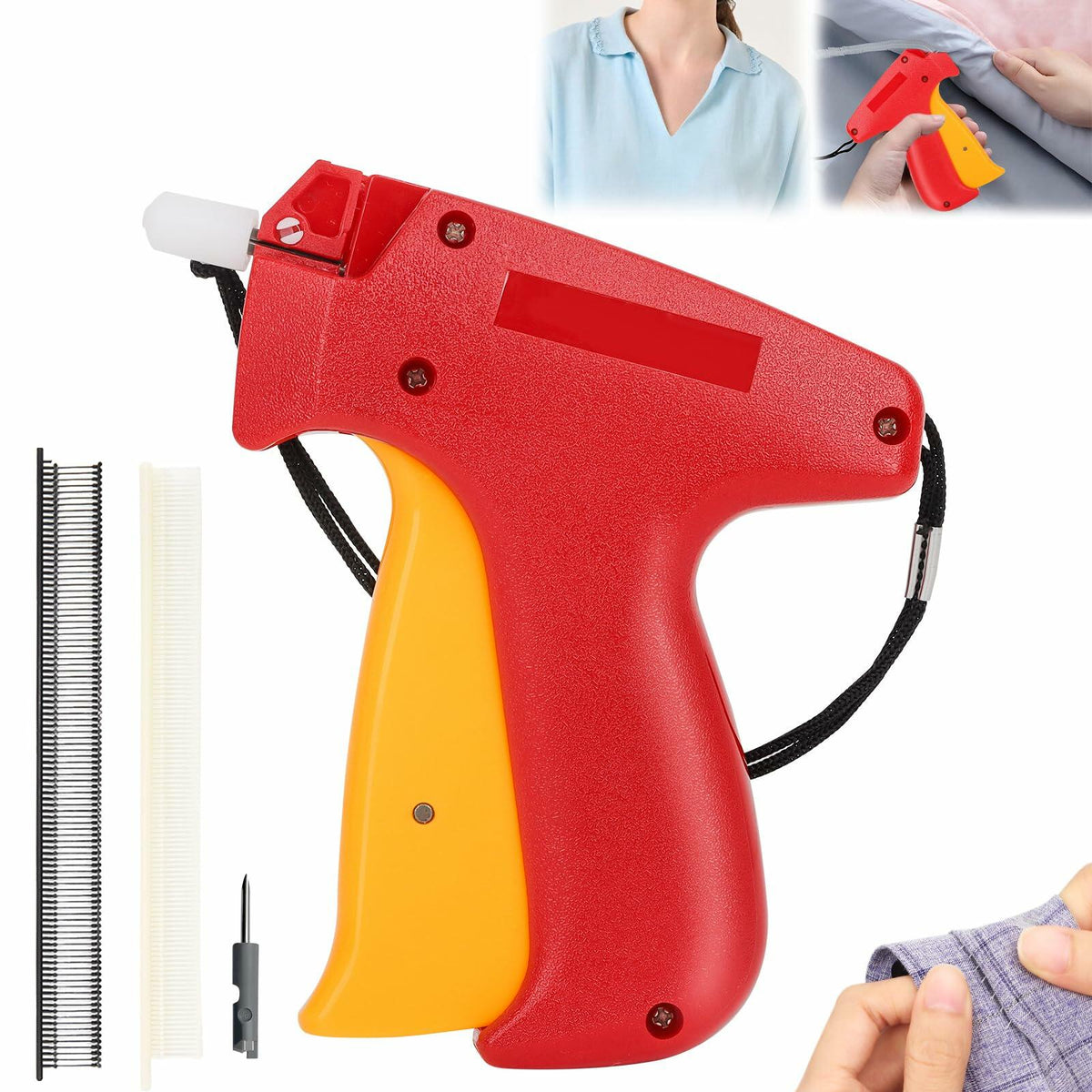 HUIJUTCHEN Mini Stitch Gun for Clothes with 2 Needles 1500 Black & White