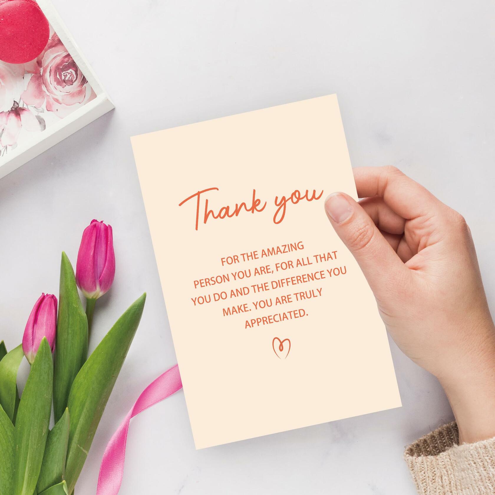 Detuca Thank You Card for Men Women Appreciation Gift Color DTK-81 Style DTK-81