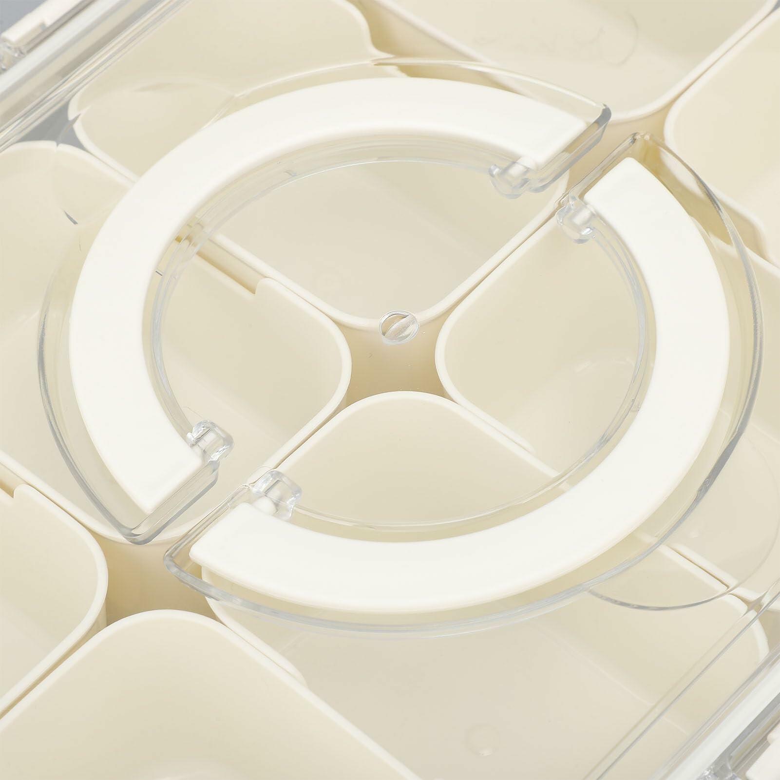 SIXRUN Condiment Serving Tray 8 Compartments Plastic Small White