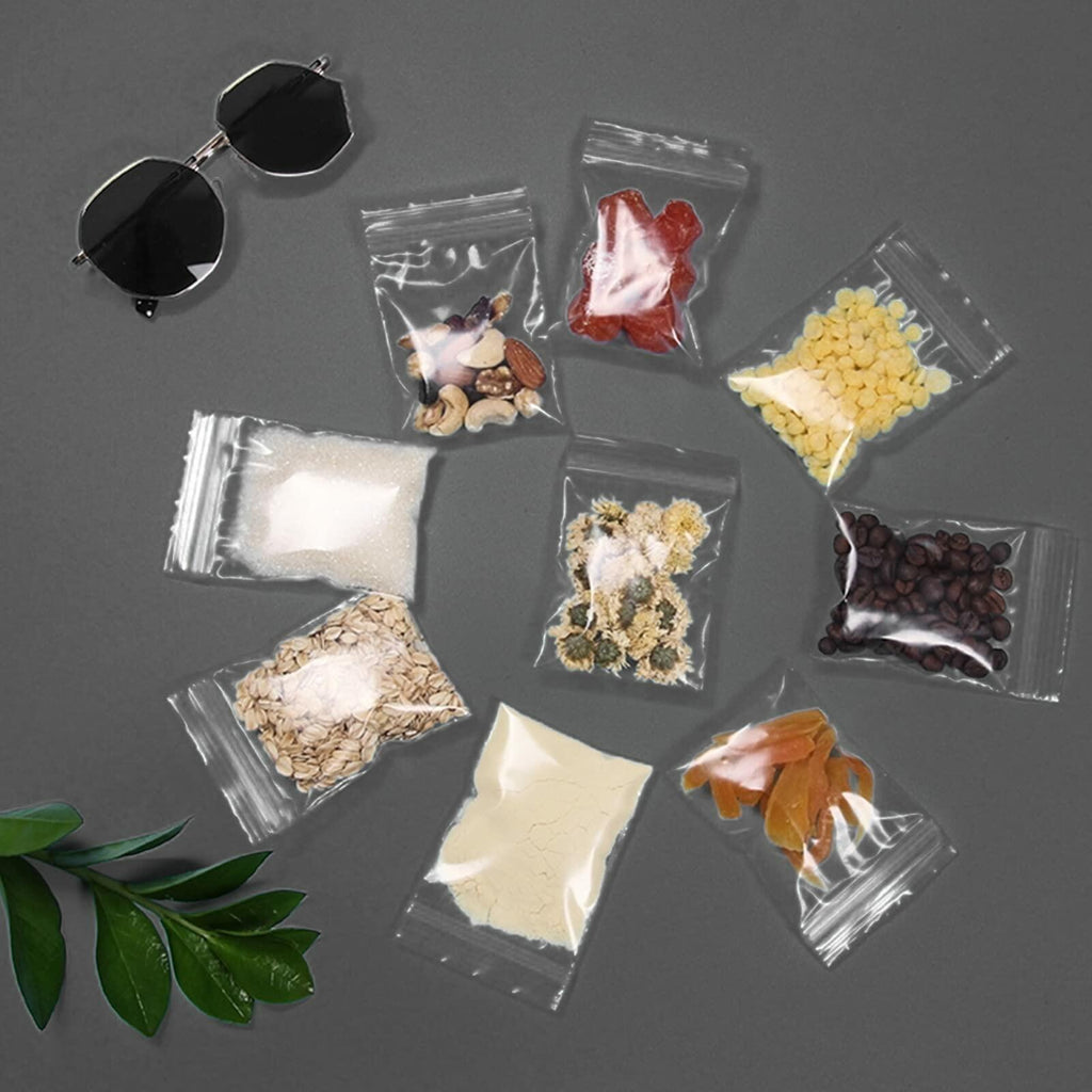 Aubeco 400pcs Clear 3x4in 2mil Plastic Jewelry Zip Bags Resealable