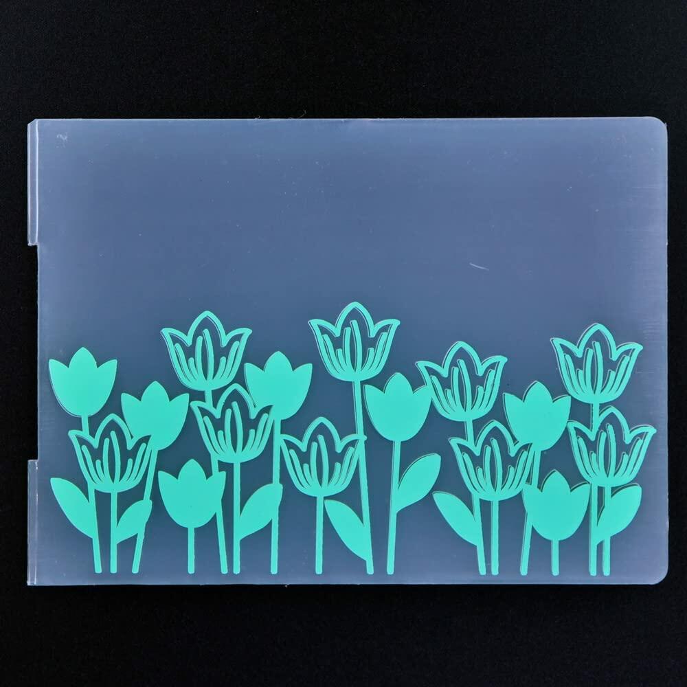 DDOUJOY Plastic Embossing Folders Flowers Leaves Tulips Dandelion 8pcs