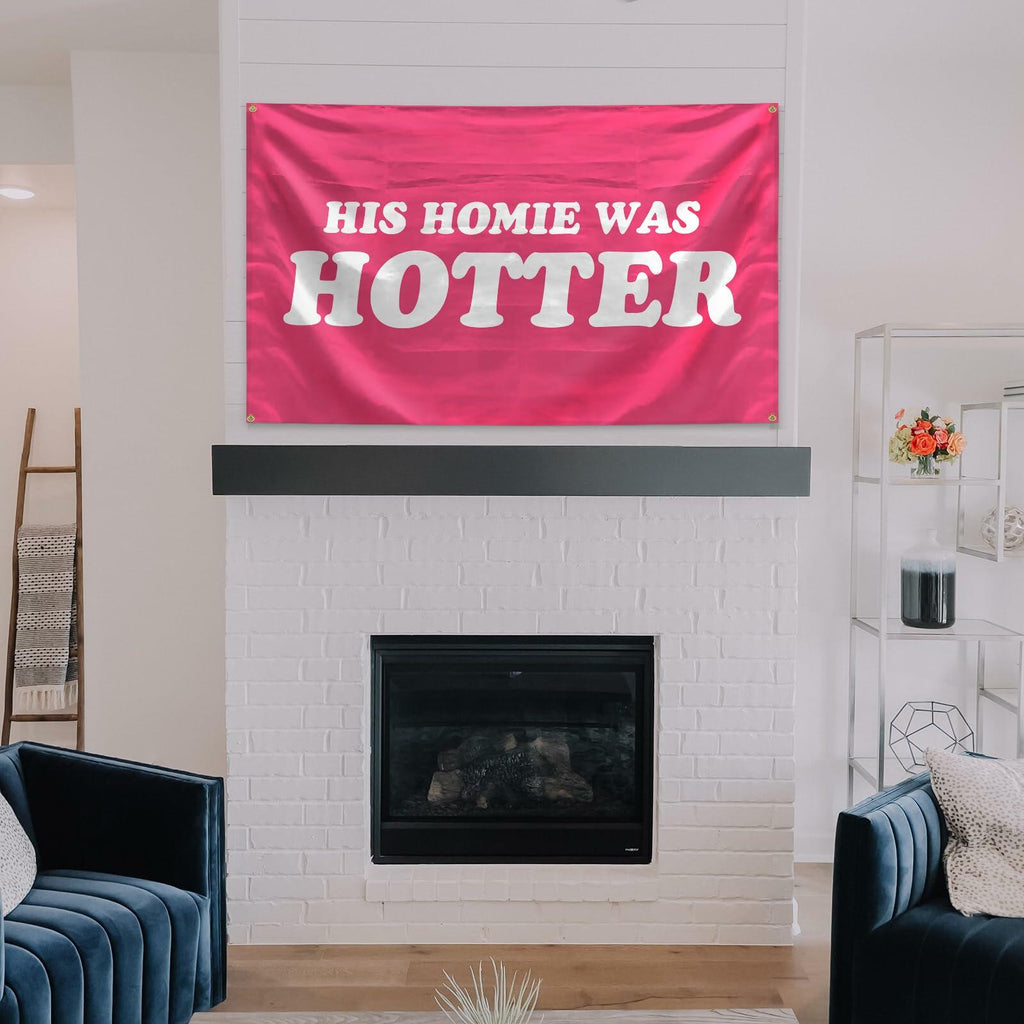 BanBE Fun His Homie Was Hotter Tapestry 3x5 ft Red Polyester Indoor Outdoor