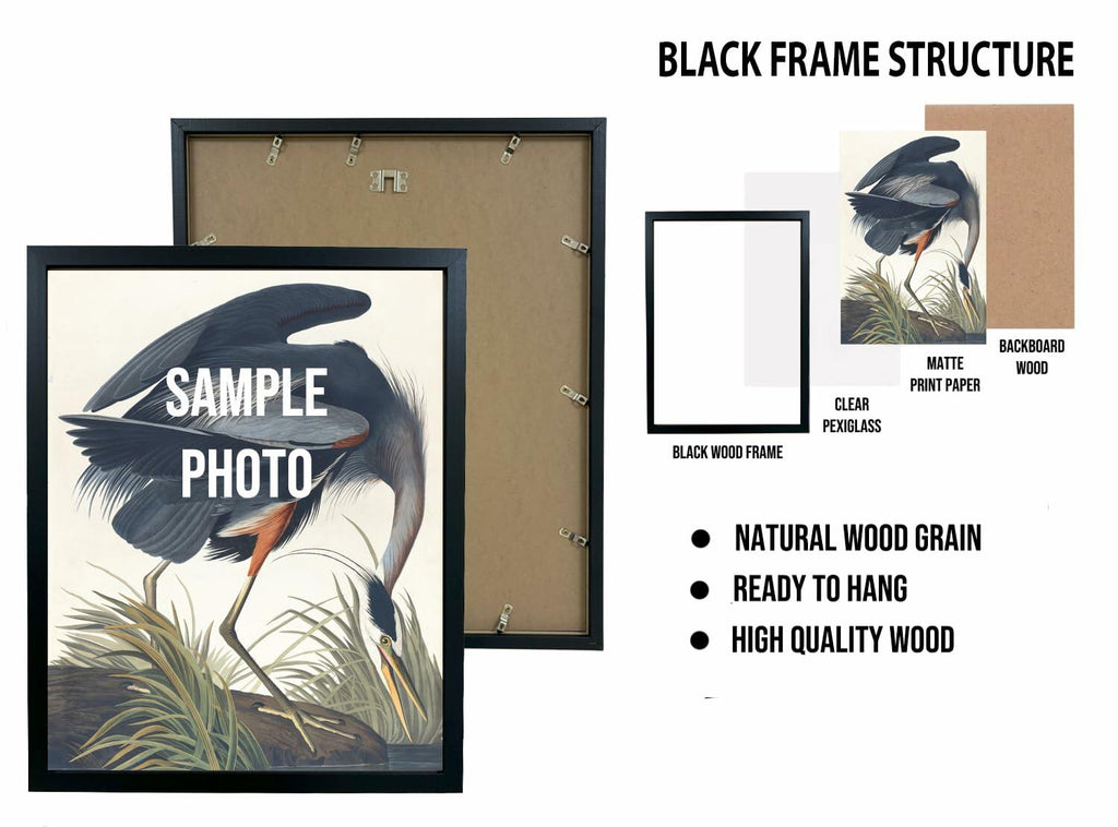 aj decor Blue Heron Wall Art Print Poster 8x10 inches Blue Heron Unframed