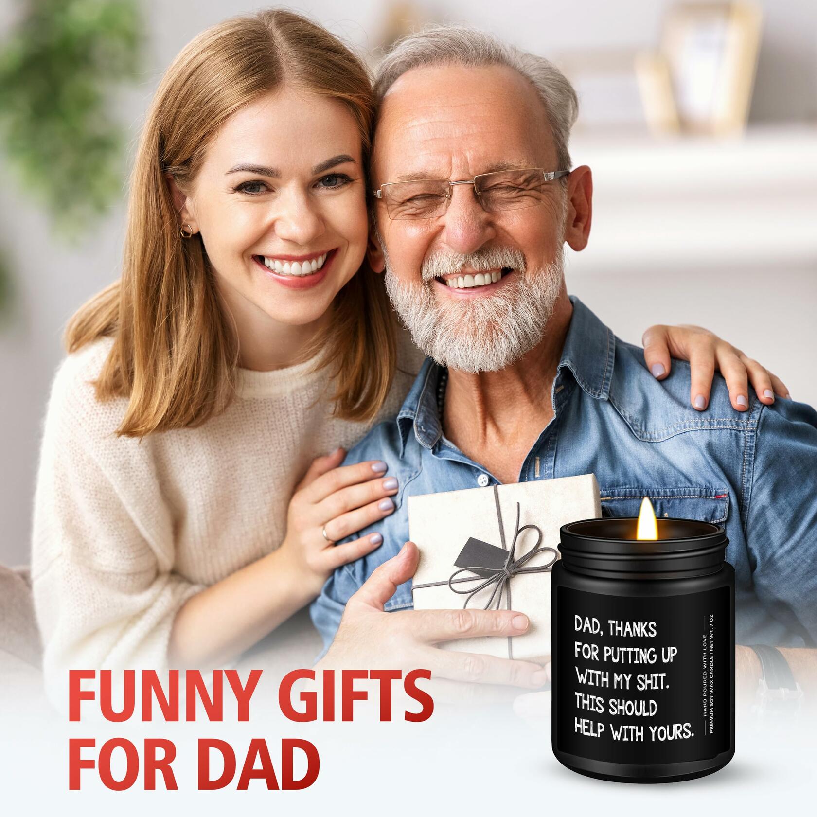 Encoink Funny Fathers Day Lavender Scented Soy Wax Candle 7oz