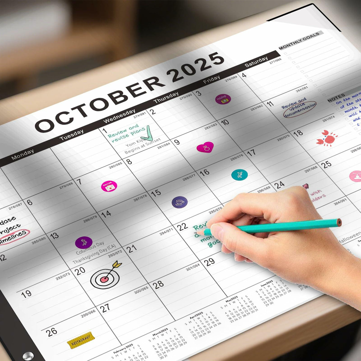 Gannyfer 2026 Desk Calendar 22x17 Large Monthly Planner with To-Do List
