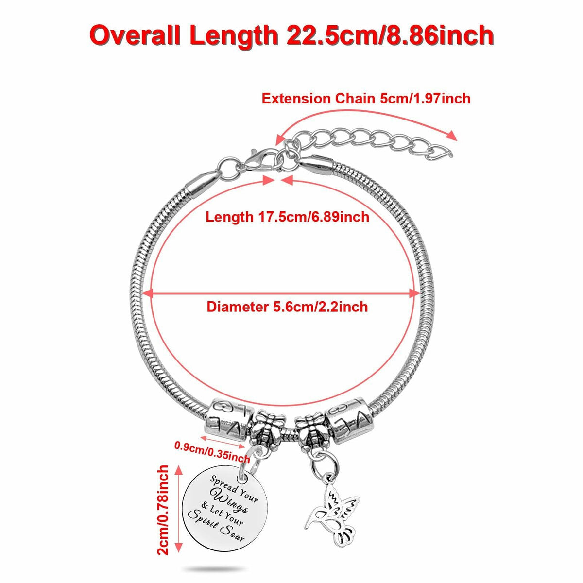 DlaeKua Silver Bracelet Hummingbird Jewelry Christmas Gift Women