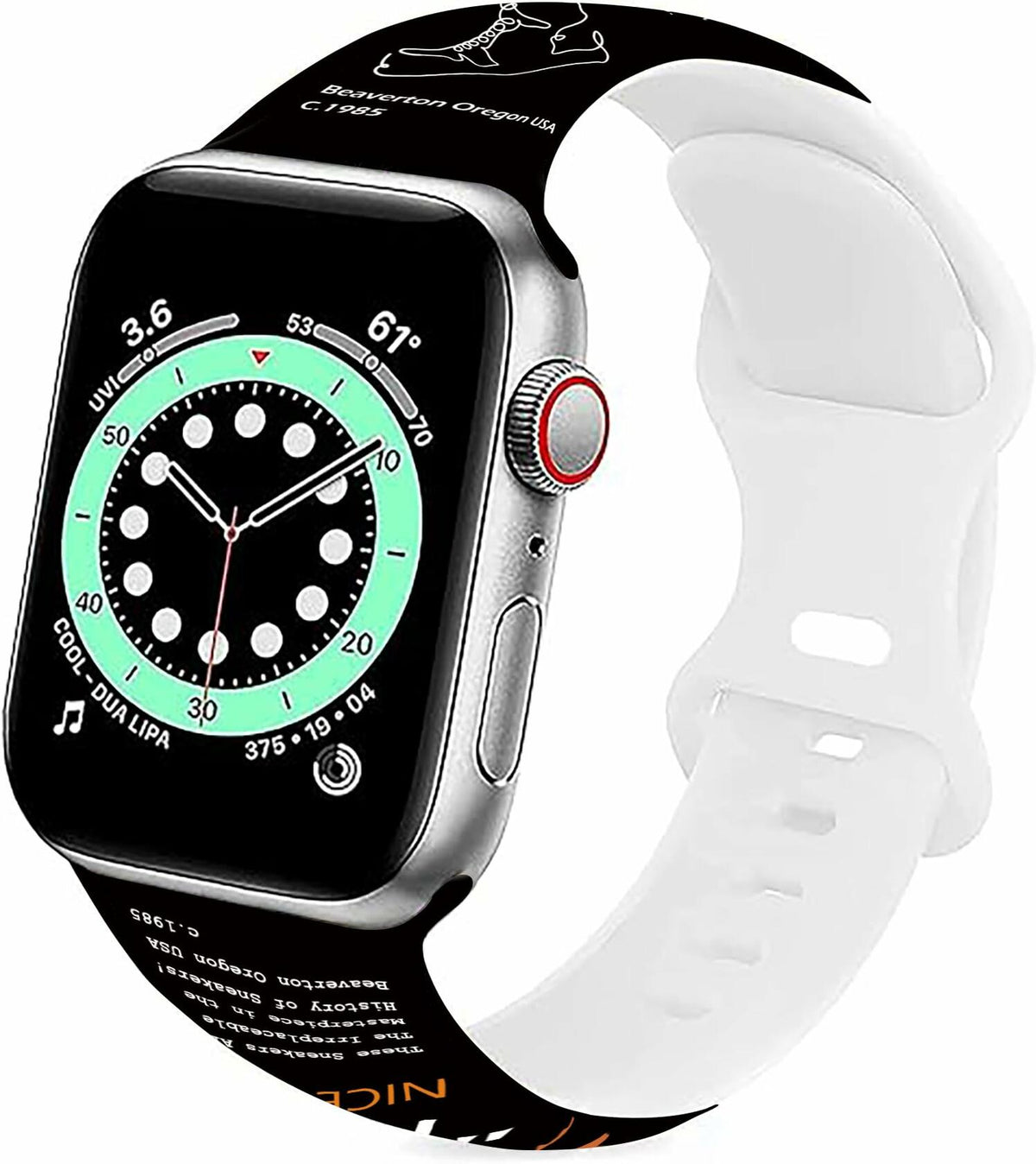 GSDUGYBG Sports Silicone Watch Band Waterproof Black Compatible 38-49mm