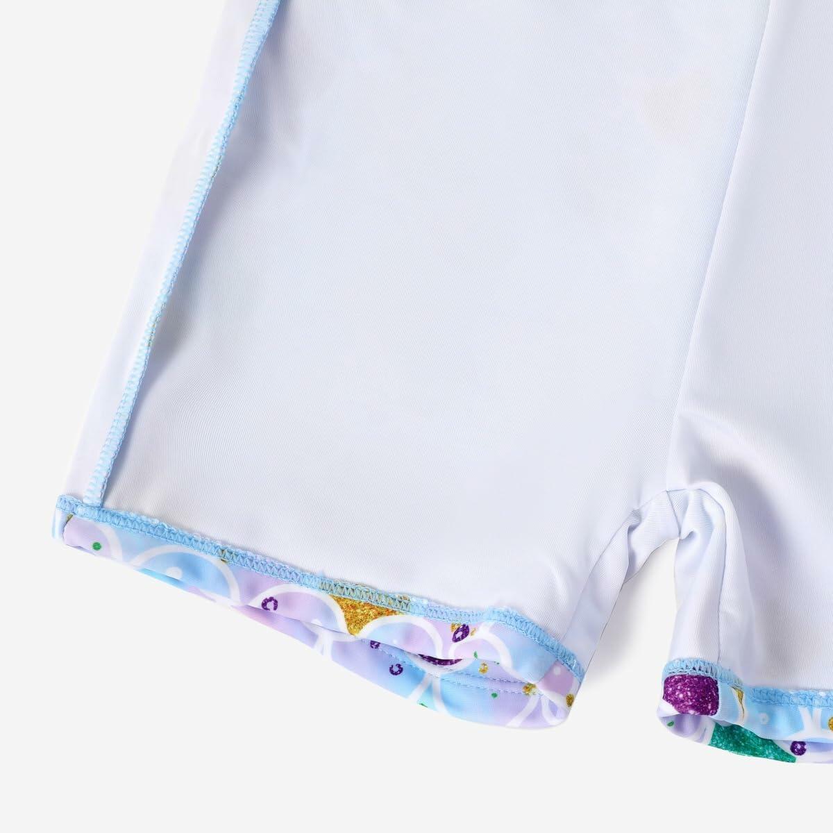 PATPAT Girls 2-Piece Tankini Swimsuit Set Sky Blue Fish Mermaid Size 6-7