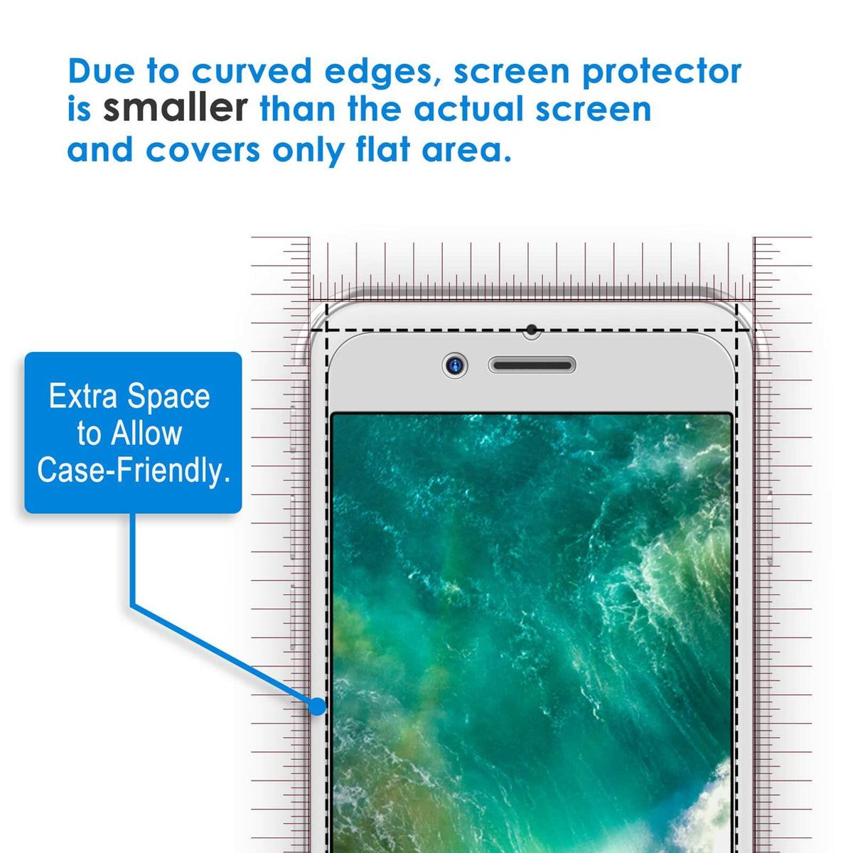 JETech Tempered Glass Screen Protector for iPhone 8 Plus 7 Plus 5.5-Inch 2-Pack