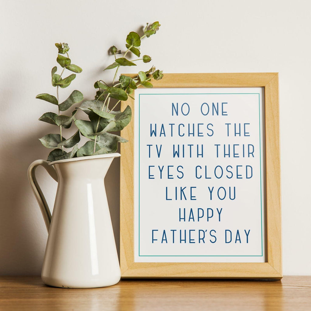 HEJOYN Father's Day Card for Dad Grandpa Husband Cute TV Joke Design