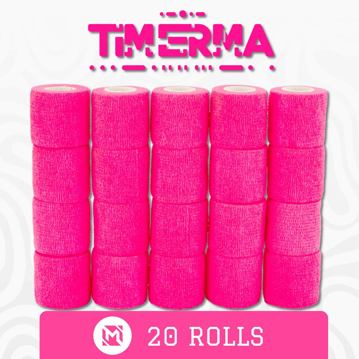[Like New] timerma 20 Rolls Self Adhesive Bandage Wrap Elastic Breathable Pink