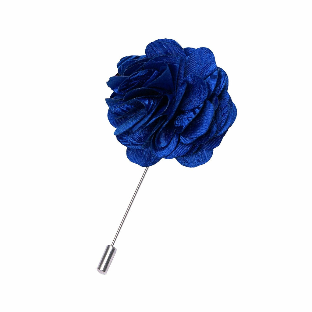 RBOCOTT Royal Blue Paisley Bow Tie Pocket Square Lapel Pin Cufflinks One Size