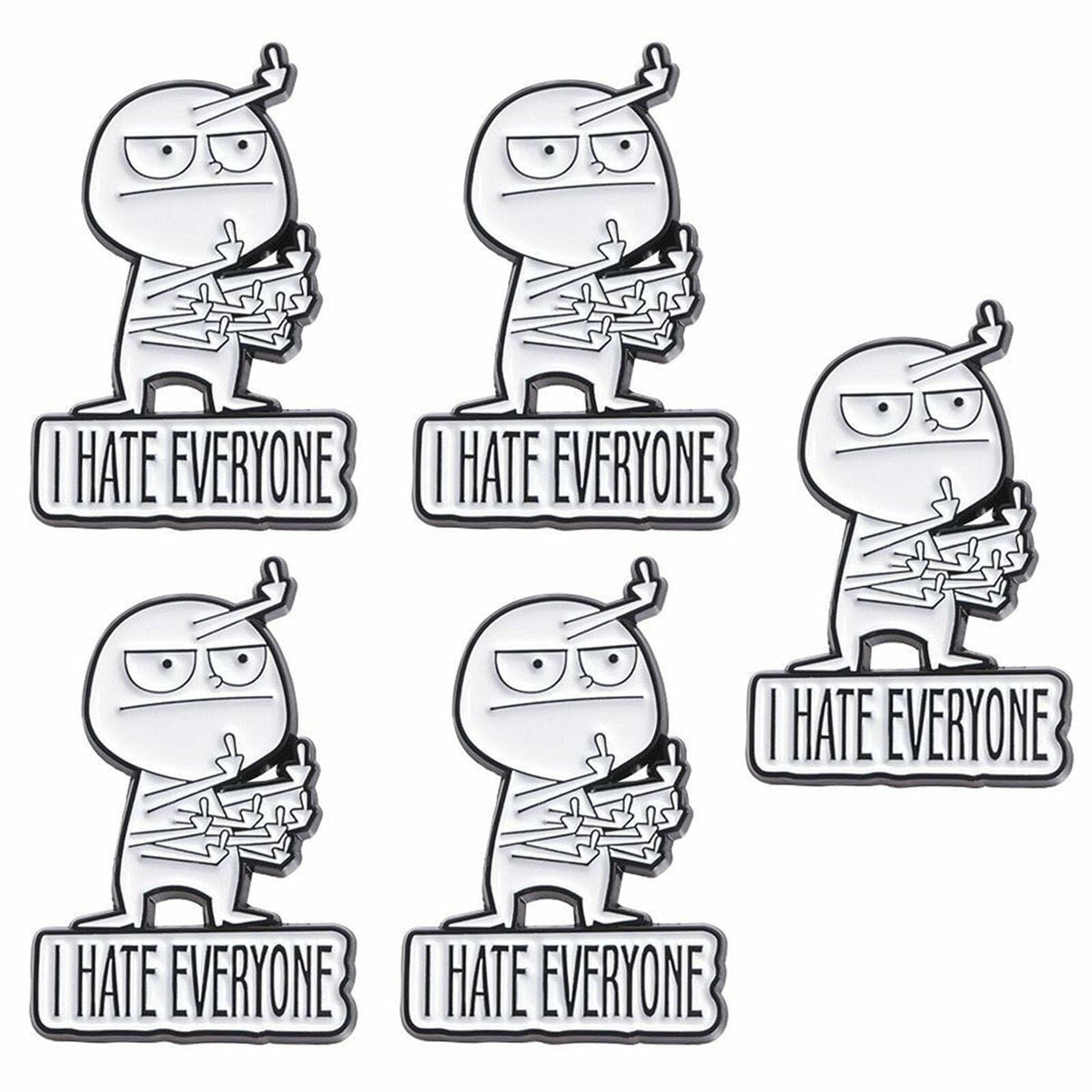 XMTYQ Funny Sarcastic Enamel Pins Set 5pcs Humor Brooch Collection