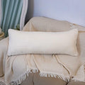 JoraLion Faux Fur Lumbar Pillow Cover 14x36 inch Cream Rabbit Plush 1 Cover