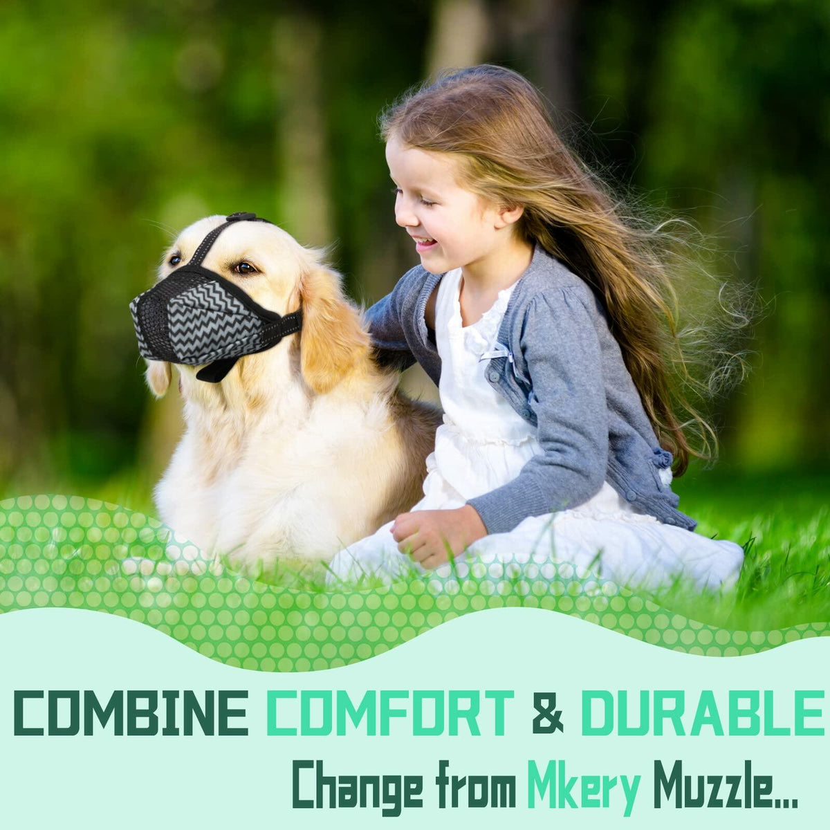 Mkerycww Dog Muzzle Air Mesh Breathable Soft Basket Adjustable Strap Grey XXL