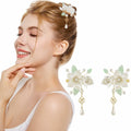 SHIYANG Handmade Camellia Floral Hair Clips White 1 Pair Copper SYFJ03