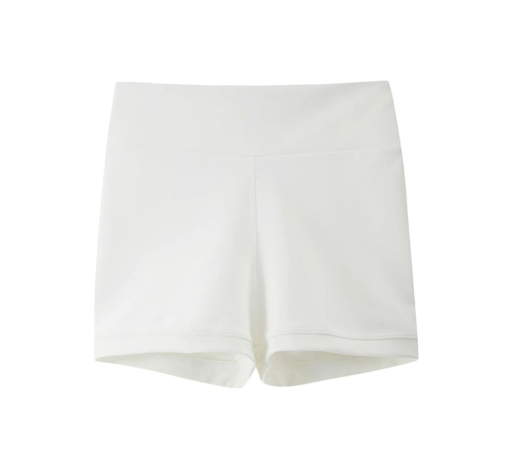 Swdarz Girls White Gymnastics Shorts Spandex Biker 11-12Y