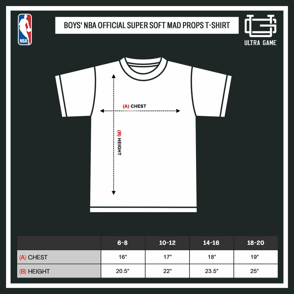 Ultra Game Boys' Mad Props T-Shirt Washington Wizards Heather Charcoal Size 8
