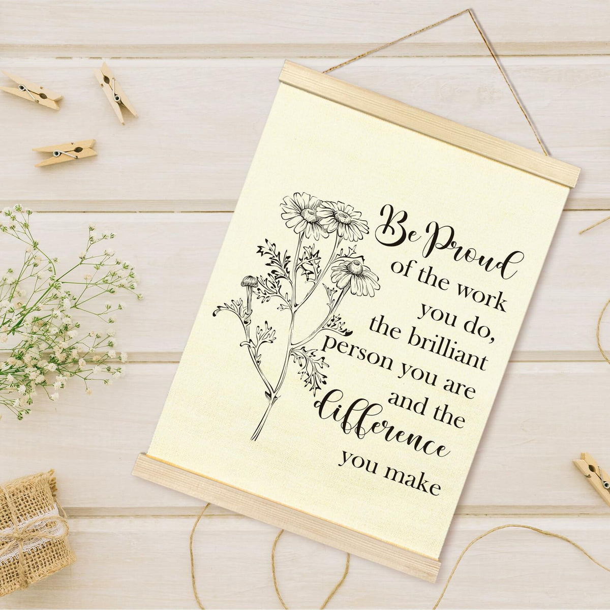 TAEDIN Mental Health Wall Art Poster Hanger Frame 12x16 White Wood