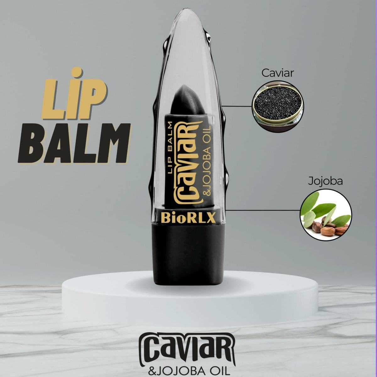 BioRLX Caviar & Jojoba Oil Lip Balm Color-Free 0.12oz Pack of 1