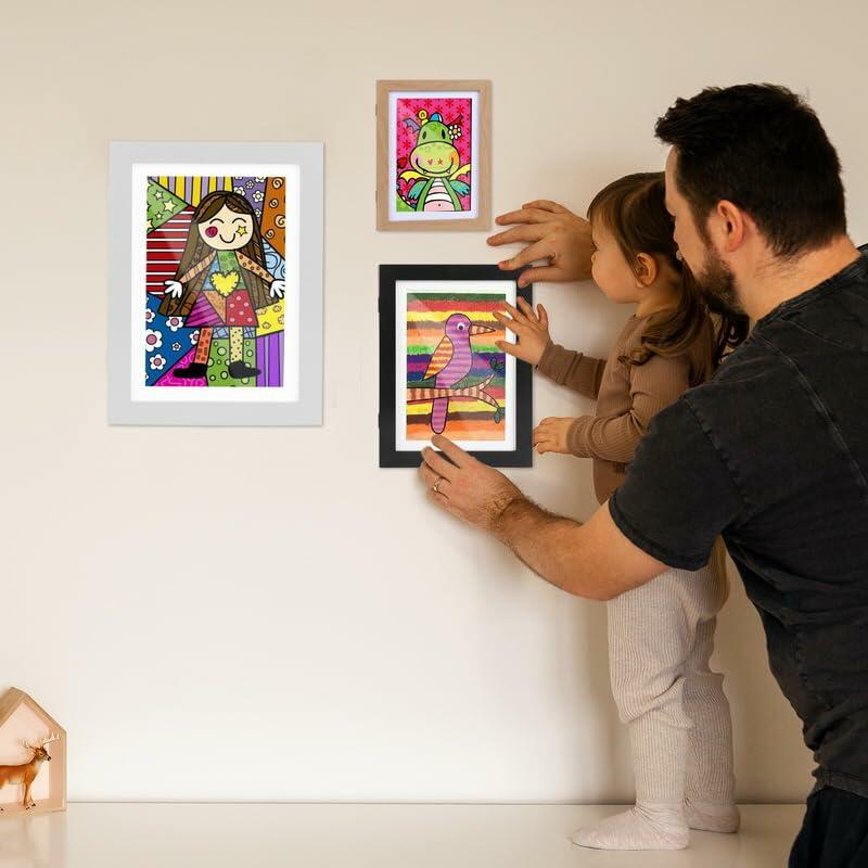 OAICAI Kids Art Frame A4 12.59x9.44 Log Color Dinosaur Minimalist 1PC