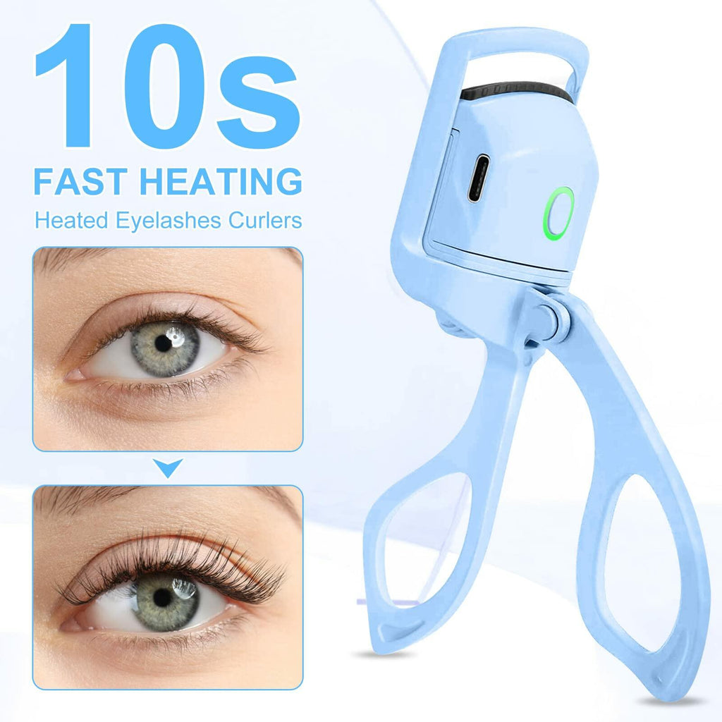 AIQIUSHA Heated Eyelash Curler Rechargeable 2 Modes Blue Size Blue