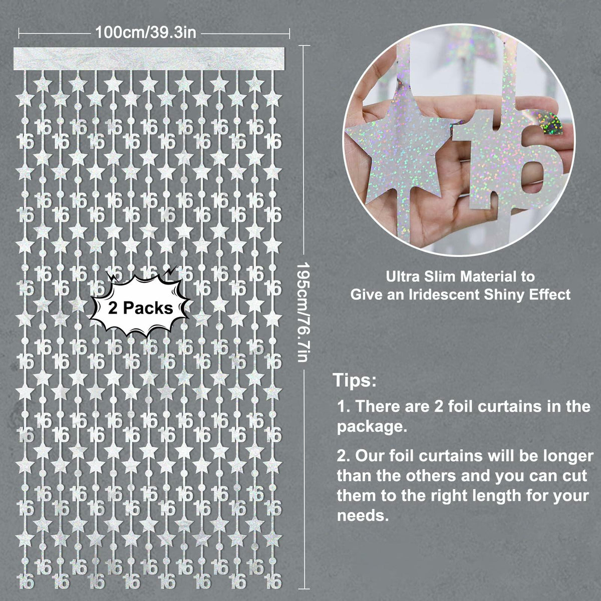 WenmthG 2 Pack Rose Gold 16th Birthday Party Decorations 3.3x6.6ft