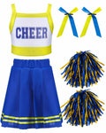 JenPen Girls Cheerleader Dress Crop Top Skirt Bow Hair Rope Ball Size L