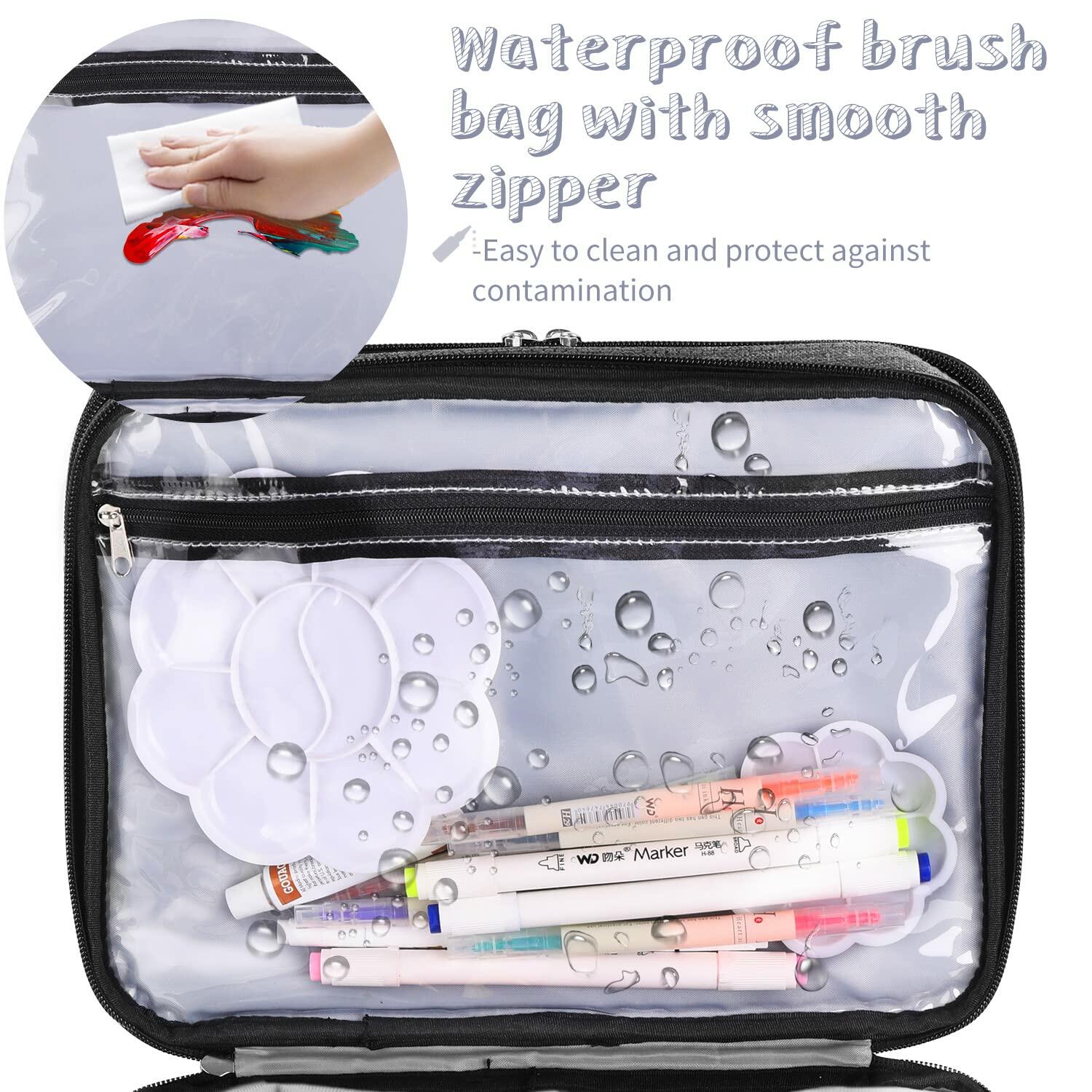 Yumt Acrylic Paint Brush & Bottle Organizer 7 Tier Clear Storage Display