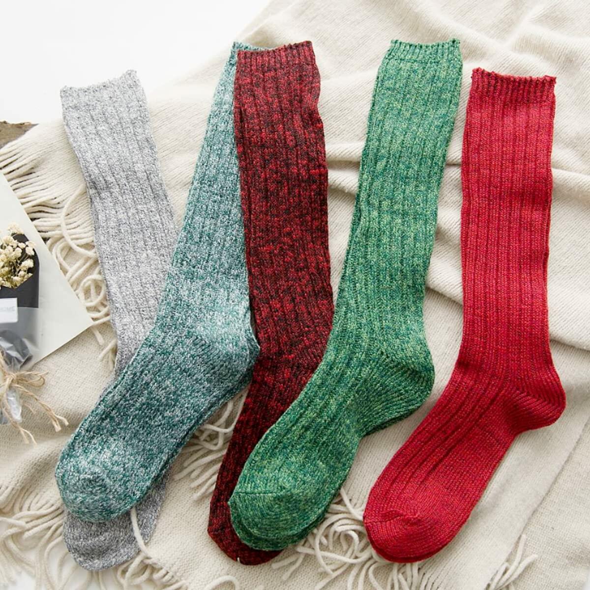 TINTAO Women’s Winter Cable Knit Knee High Boot Socks 3 Pairs Size 5-11 A10