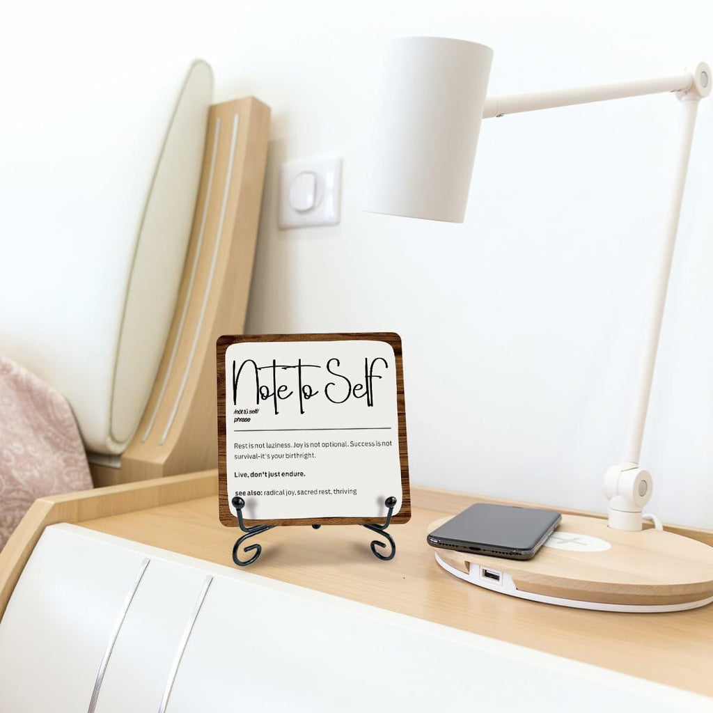Ketsord 5x5 Black Gossip Wood Plaque Note To Self Inspirational Quote