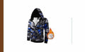 OHSNMAKSL Men's Sherpa Fleece Hoodie Jacket Blue Camo Size XL