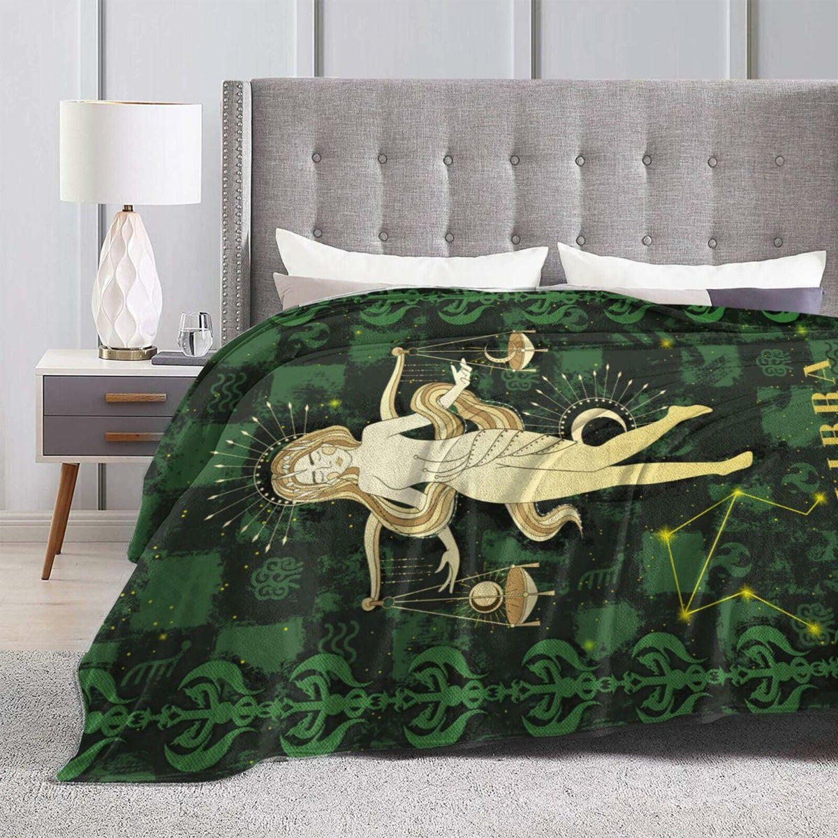 Aswuihz Libra Constellation Flannel Throw Blanket 60x50 Fuzzy Cozy