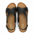 UBFEN Womens Flat Sandals Arch Support Slingback Black Size 8