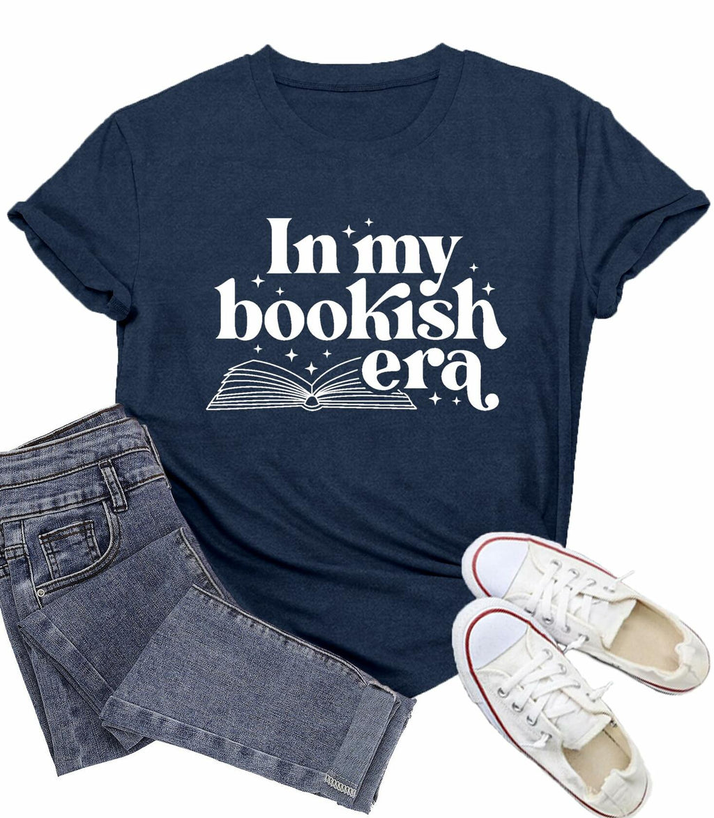 Wlen Teacher Reading T-Shirt Women Blue Soft Polyester Size XX-Large