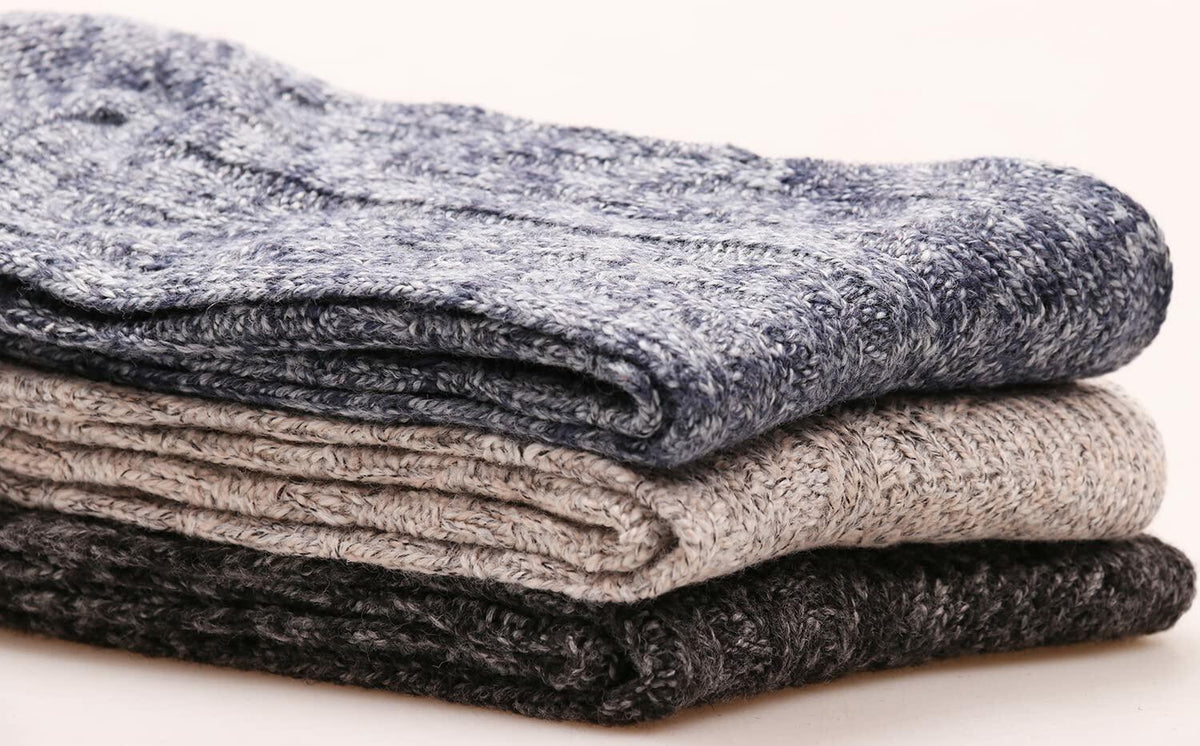 TINTAO Women's Cotton Knit Thick Warm Wool Crew Socks Multi-07 Size 5-10