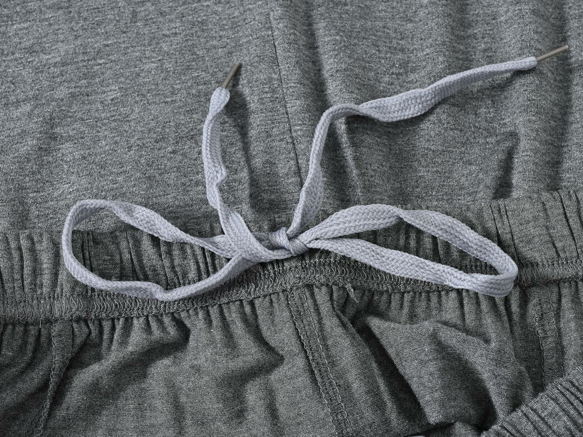 MoFiz Men's Pajama Set Short Sleeve T-Shirt & Shorts Dark Gray/Black Size 2XL