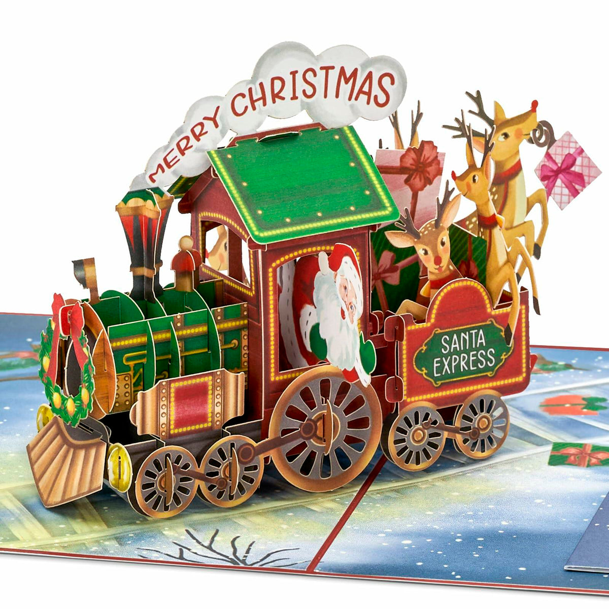 POPWOW Christmas Tree 3D Pop Up Card 5x7 with Envelope & Message Note
