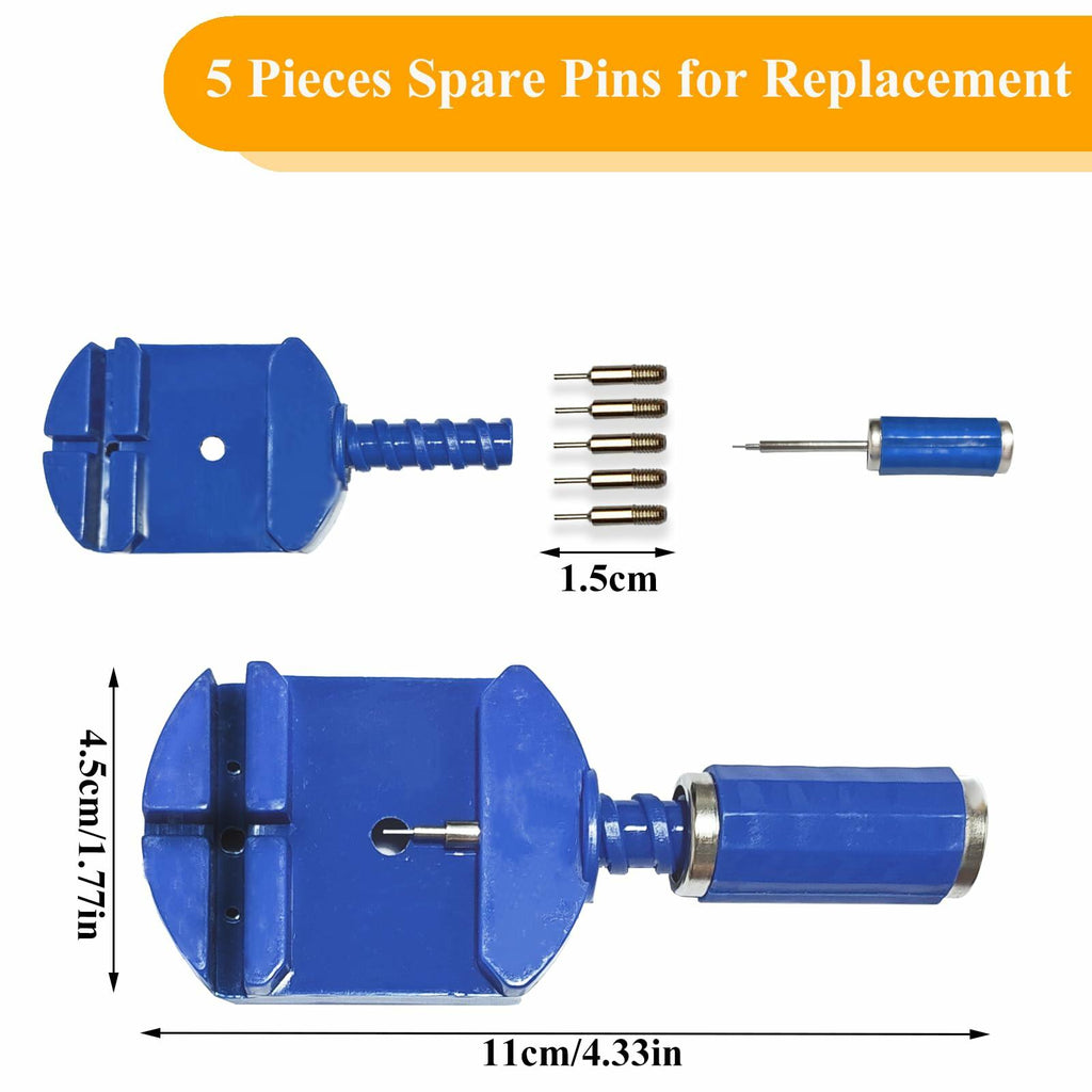 SIXCOLORS Watch Link Band Pin Removal Tool Kit with Spring Bar Tool Blue
